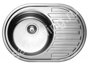 Мойка для кухни из нержавеющей стали KAISER 570х450х180х0,8mm врезная ЛЕВАЯ (ХРОМ) - картинка 1