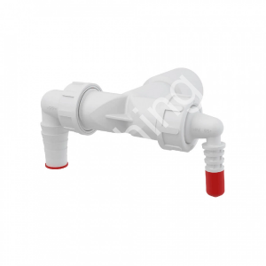 Колено с двумя штуцерами AlcaPlast P156Z DN40/32/8-23 с обратным клапаном - картинка 1