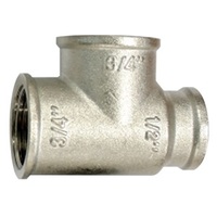 Тройник переходной никелированная латунь 3/4х1/2х1/2 г/г/г VTr.750.RN.050404