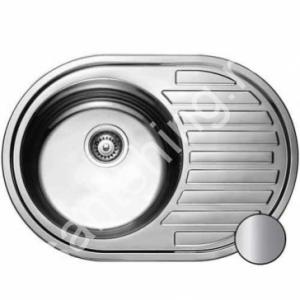 Мойка для кухни из нержавеющей стали KAISER 780х500х0,8 mm врезная ПРАВАЯ (ХРОМ) - картинка 1