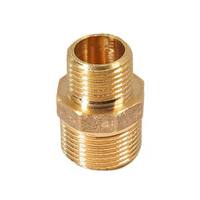 Ниппель переходной никелированная латунь 1/2" х 1/4" нар/нар Kaiser
