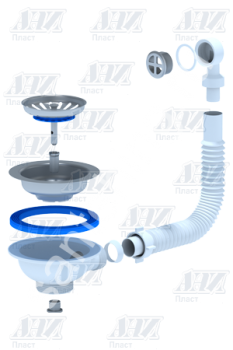 Перелив для мойки круглый 31/2 N320 АНИ ПЛАСТ - картинка 1