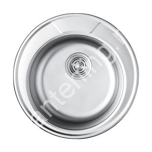 Мойка для кухни из нержавеющей стали KAISER врезная ф490х180х0,8 mm круглая (ХРОМ) - картинка 1