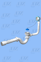АНИ ПЛАСТ Е155 Сифон для ванны круглый 11/2"х40 с гофрой 40х50