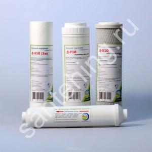 ЭКОДОКТОР Комплект картриджей 4ст (Шунгит) (Зел.кор.) (Д810-5мкн+Д710+Д510+ЭКО М033) - картинка 1
