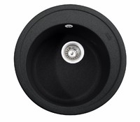 Кухонная мойка из камня (гранит) KAISER ф510*220 круглая (ЧЁРНЫЙ МРАМОР)