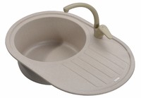 Кухонная мойка из камня (гранит) KAISER 780Х500Х220 овальная (ПЕСОЧНЫЙ МРАМОР)