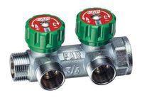 Коллектор FAR 3/4"х1/2 на 2 отвода с вентилями