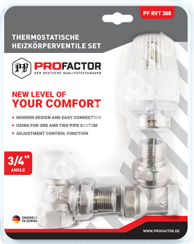 PF Комплект термостатич для радиатора 3/4 (УГЛОВОЙ) (PF RVT 388) - картинка 1