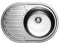 Кухонная мойка из нержавеющей стали KAISER 570х450х180х0,8mm врезная ПРАВАЯ (ХРОМ)