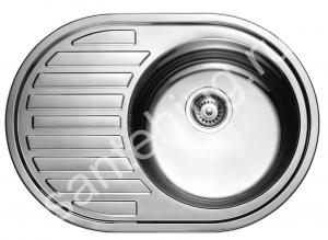 Мойка для кухни из нержавеющей стали KAISER 570х450х180х0,8mm врезная ЛЕВАЯ (ХРОМ) - картинка 1