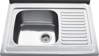 Кухонная мойка из нержавеющей стали KAISER 800х600х0,8mm накладная ЛЕВАЯ (ХРОМ)