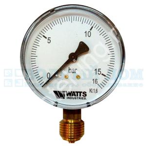 Манометр Watts 16 бар радиальный 1/2 НАРУЖНАЯ (ВЕРТИКАЛЬНЫЙ) - картинка 1