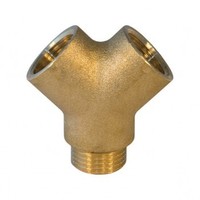 Тройник латунный Y- образный 1/2" г/г/ш Sobime
