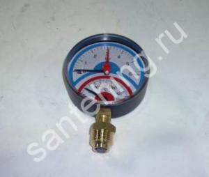 Термоманометр радиальный 10бар, 120* арт.258-1/2 ICMA - картинка 1