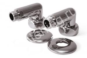 Уголок для полотенцесушителя + накидная гайка хром 1