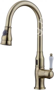 Смеситель для кухни KAISER Vincent-Sensor сенсорный с вытяжной лейкой 31366-1 Bronze - картинка 1