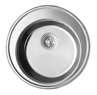 Кухонная мойка из нержавеющей стали KAISER ф510х180х0,8mm врезная круглая (ХРОМ)