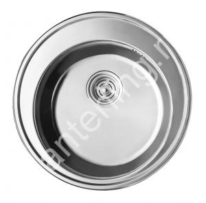 Мойка для кухни из нержавеющей стали KAISER врезная ф510х180х0,8mm круглая (ХРОМ) - картинка 1
