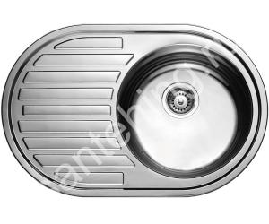 Мойка для кухни из нержавеющей стали KAISER 770х500х0,8 mm врезная ПРАВАЯ (ХРОМ)  - картинка 1