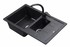 Мойка для кухни из камня (гранит) KAISER 780х500х190 двойная (ЧЁРНЫЙ МРАМОР) - картинка 1